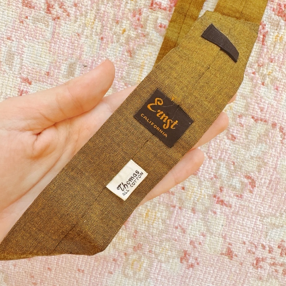 Yellow Men’s Vintage Suit Tie - Picture 4 of 5